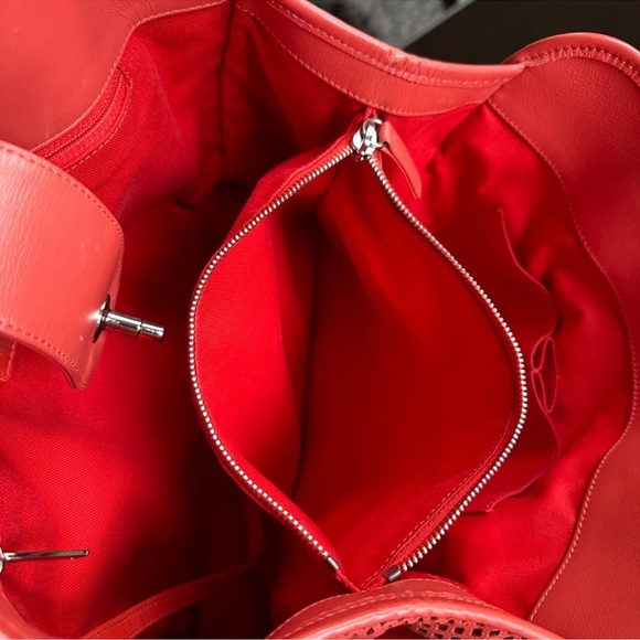 CHANEL Up In The Air Convertible Tote Bag in Red Authentic - Picture 9 of 12
